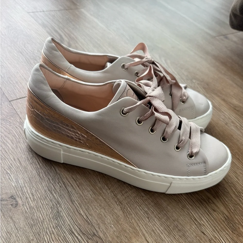 AGL Leather Platform Sneakers - Blush Pink - Size 38.5 - Picture 1 of 5